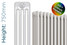 DQ-MD4-750-TH - DQ Modus 4 Column Horizontal Radiator H750mm x W1082mm DQ-MD4-750-TH - DQ Modus 4 Column Horizontal Radiator H750mm x W1082mm